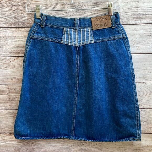 VINTAGE 80’s MIDDY BORDER‎ PATROL DENIM SKIRT - Picture 4 of 8